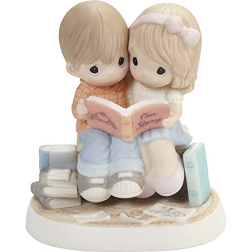 Precious Moments 202003 I Love The Story of Us Couple Bisque Porcelain Figurine, One Size, Multicolored