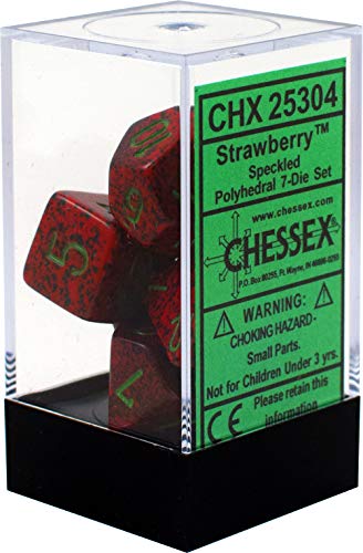 Chessex CHX25304 Dice - Speckled: 7Pc Strawberry