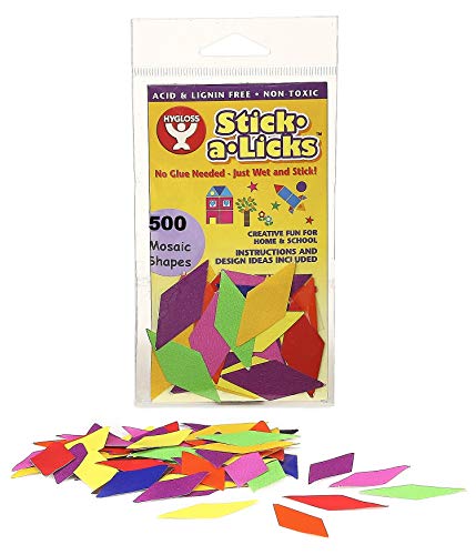 Hygloss Products Stick-A-Licks for Arts & Crafts-Classroom Activities-Fun for Kids-Diamond Shapes-Assorted Colors-Size 1.8‚Äù -500 Pcs