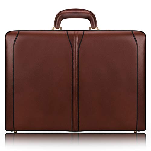 Expandable Attache Case, Leather, Mid-Size, Brown - TURNER | McKlein - 80484