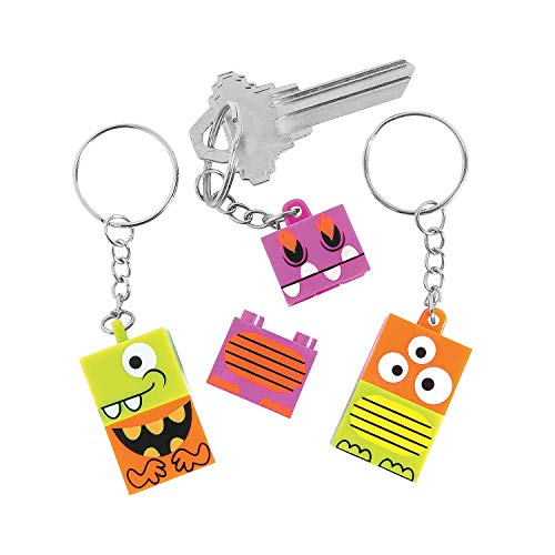 Fun Express Pixel STACKERZ COLLECTABLE Key Chains - Apparel Accessories - 12 Pieces