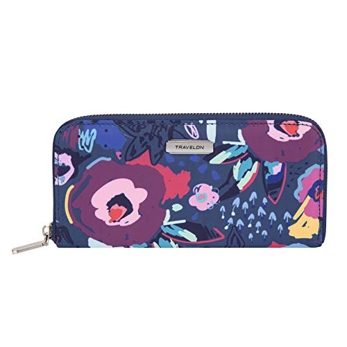 Travelon: RFID Blocking Single Zip Wallet - Mod Floral