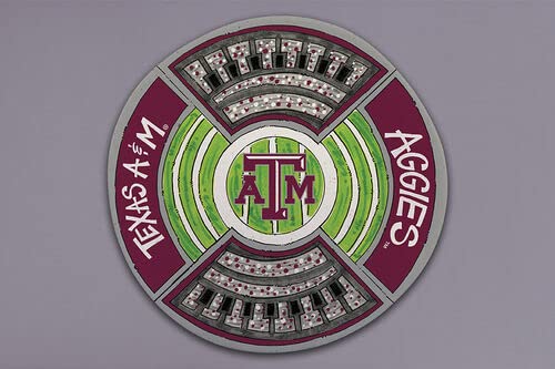 Magnolia Lane Texas A&M Aggies Round Stadium Plate, 13.5-inch Diameter, Melamine, Kitchen Accessories