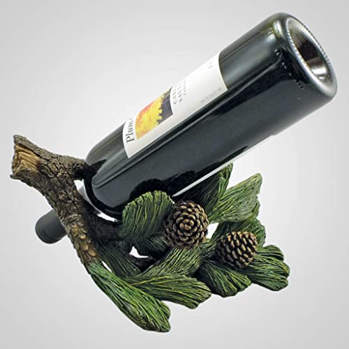 Lipco Polyresin Pine Branch Wine Bottle Holder, 9.3-inch Length, Kitchen Accessories