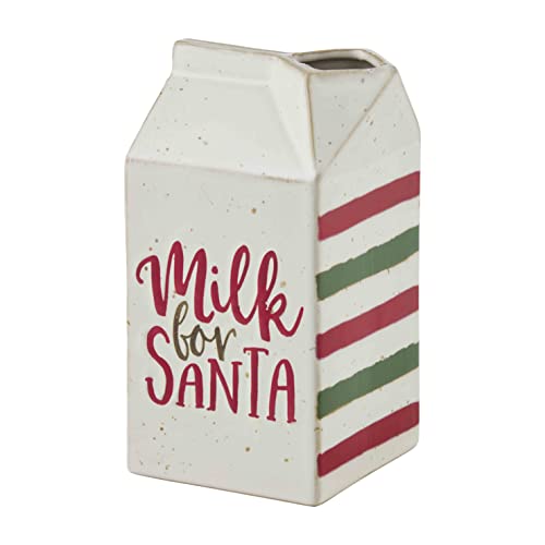 Mud Pie Santa Milk Carton, 6.50" x 3.25", Stoneware