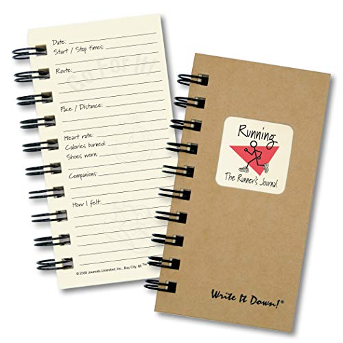 Journals Unlimited "Write it Down!" Series Guided Journal, Running, The Runner's Journal, Mini-Size 3‚Äùx5.5‚Äù, with a Kraft Hard Cover, Made of Recycled Materials