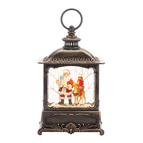 Melrose 86034 Snow Globe Santa and Deer, 10.25-inch Height, Plastic