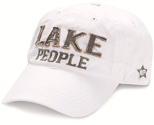 Pavilion Gift Company Lake People Adjustable Strap Cap, White, Large