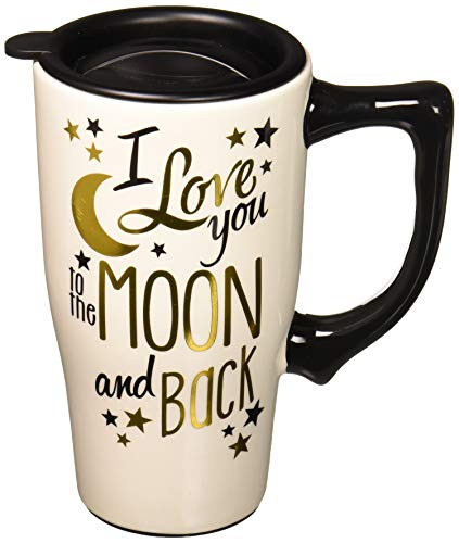 Spoontiques 12763 Moon and Back Travel Mug, White