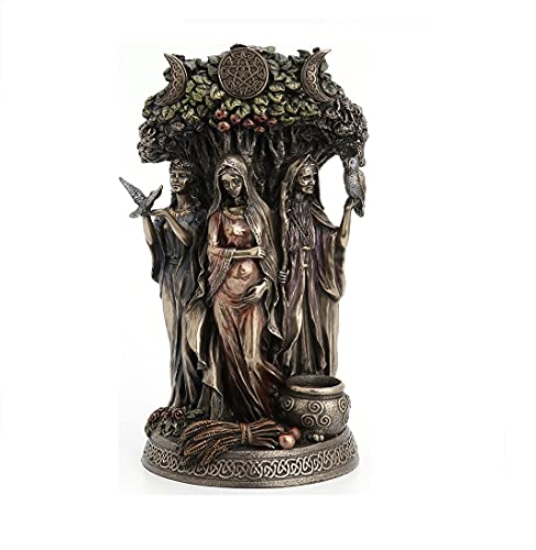 Unicorn Studio Resin Statues Danu Irish Triple Goddess of The Tuatha De Danann Bronze Finish Statue 6 X 10.5 X 5 Inches Bronze