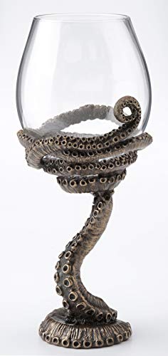 Unicorn Studio Veronese Design 9.75 Inch Steampunk Octopus Tentacle Occult Wine Glass Antique Bronze Finish