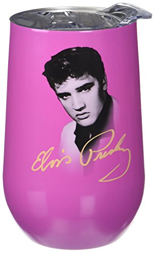 Spoontiques Smart Living Company 16947 Elvis Presley Stainless Wine Tumbler, 3.5 x 3.5 x 5.75 Inches, Pink