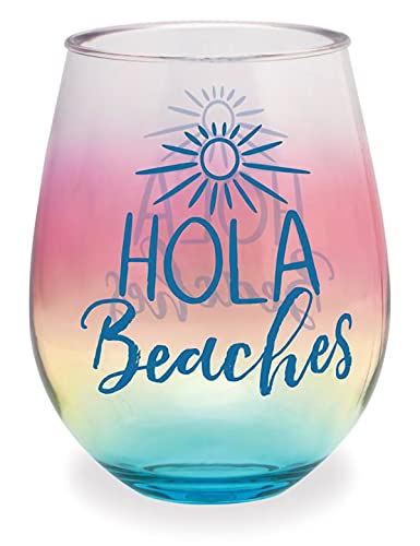 Cape Shore Wine Shot Glasses Tumbler - Hola Beaches Christmas Birthday Gifts for Office Coworker and Best Friend
