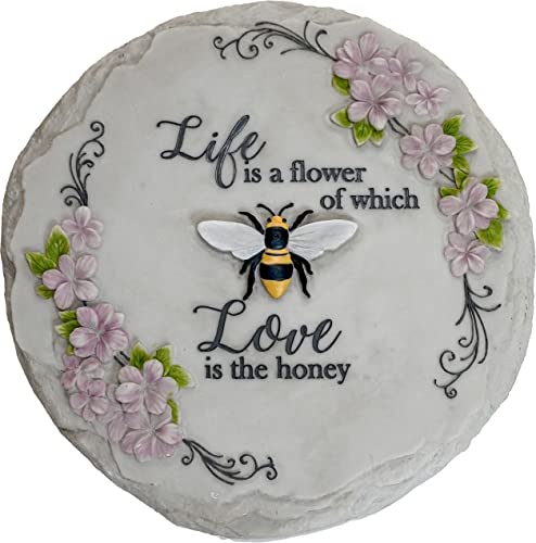 Spoontiques - Garden D√©cor - Life is Flower Stepping Stone - Decorative Stone for Garden