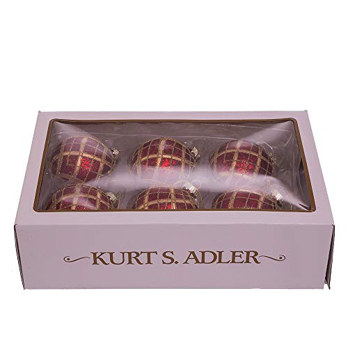 Kurt Adler Adler GG0977 Ornament Set, Red, Gold