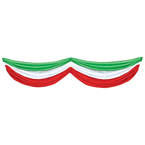 Beistle Red, White & Green Fabric Bunting Party Accessory (1 count) (1/Pkg)
