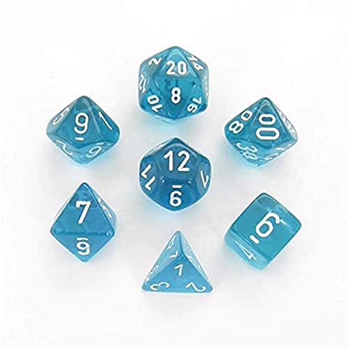 Chessex Translucent Polyhedral Teal/White 7-Die Set