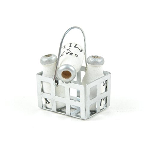 Midwest Design Touch of Nature Miniature Basket of Milk Bottles 1" 1pc