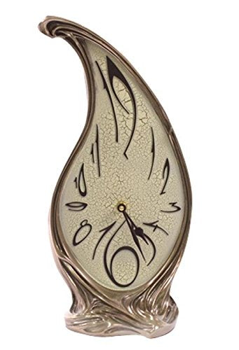 Unicorn Studio US 14.5 Inch Teardrop Clock Polished Bronze with Cracked Eggshell Face
