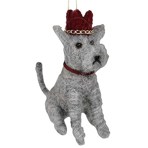 HomArt 0420-0 Schnauzer with Crown Ornament, 5-inch Height, Felt