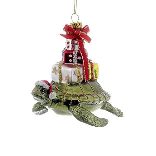 Kurt Adler 4" Glass Turtle with Gift Ornament