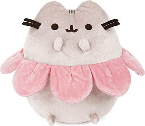 GUND Pink Flower Petals Pusheen Plush Stuffed Animal Cat, Gray and Pink, 9.5