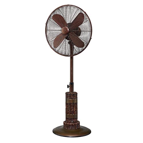 DecoBREEZE Adjustable Height Oscillating Outdoor Pedestal Fan, 18 In, Terra