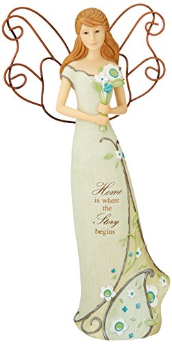 Perfectly Paisley Home Angel Figurine by Pavilion, 12-Inch Tall, Inscription Home is Where The Story Begins