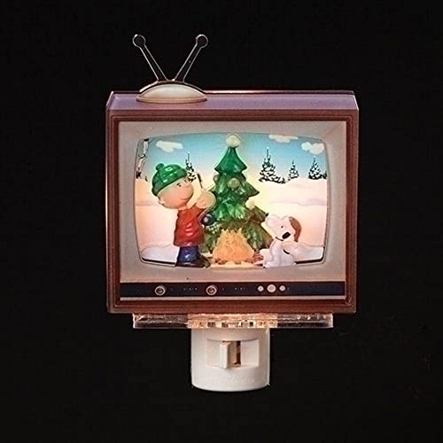 Roman 160263 Peanuts TV Tree Decorating Nightlight, C7 Swivel Plug-in, 5-inch Height, Plastic