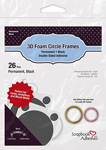 Scrapbook Adhesives by 3L 3D Foam Circular Frames, One Size, Black