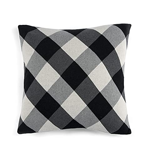 Shiraleah Black and White Plaid Square Anderson Pillow