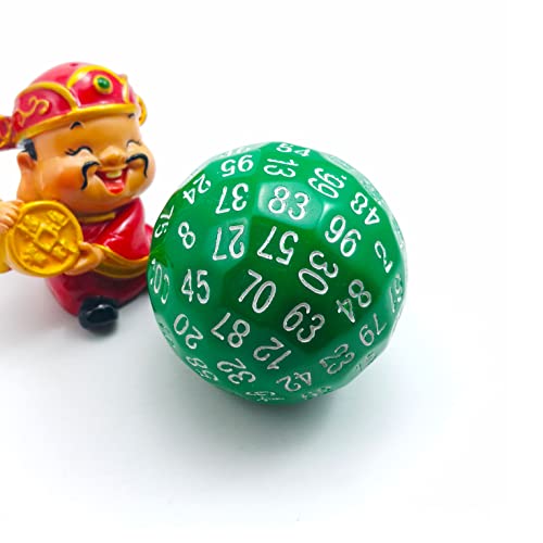 Bescon Dice Polyhedral Dice 100 Sides Dice, D100 die, 100 Sided Cube, D100 Game Dice, 100-Sided Cube of Green Color