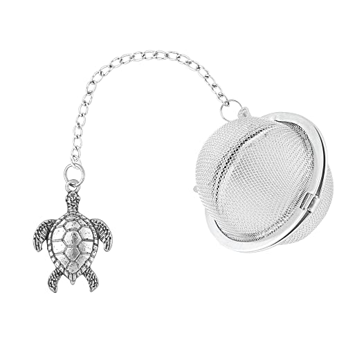 Supreme Housewares UPware 18/8 Stainless Steel 2 Inch Mesh Tea Ball Infuser/Tea Interval Diffuser/Tea Strainer Infuser with Zinc Alloy Sea Turtle Charm
