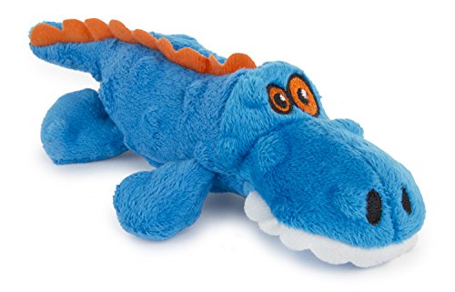 Worldwise goDog Just For Me Gators with Chew Guard Tough Plush Dog Toy, Blue, Small