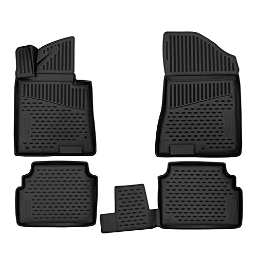 OMAC USA Floor Mats Fits Kia K5 2021-2022 Black/Front & 2nd Row Seat 3D Liner Set/All Weather Custom Fit Heavy Duty/Car SUV Automotive Accessories
