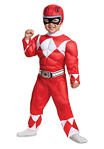 Disguise Ranger Infant Muscle Child Costume, Red, (12-18 Months)