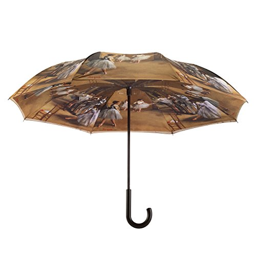 Galleria Reverse Close Stick Umbrella Ballerinas-Art on both sides