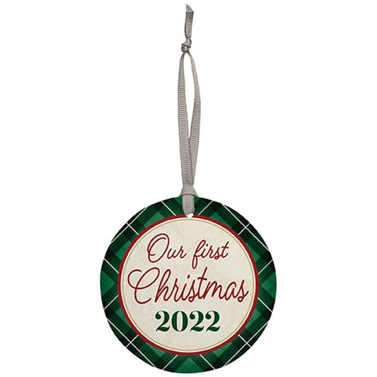 Carson Home Accents Our First Christmas Hanging Ornament, 3.5-inch Diameter