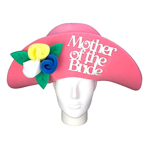 Foam Party Hats Funny Women Mother of the Bride Hat, Wedding Party Costume, Adult Size, Pink