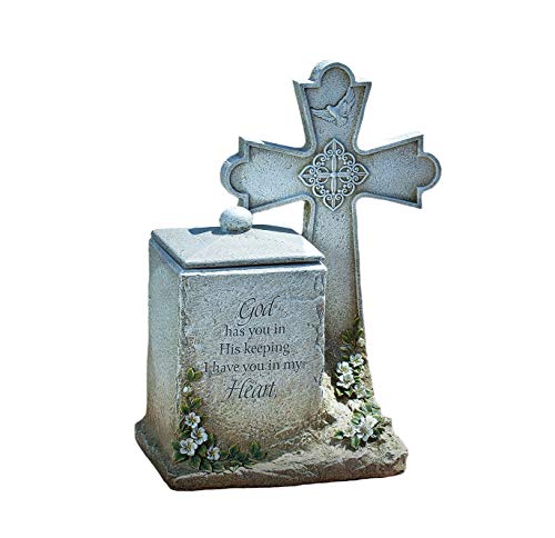 Roman Memorial Box with Cross and Verse Garden 14 inch