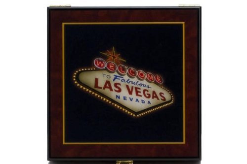 CHH High Gloss Wooden Poker Set with 100 11.5 Gram Las Vegas Poker Chips