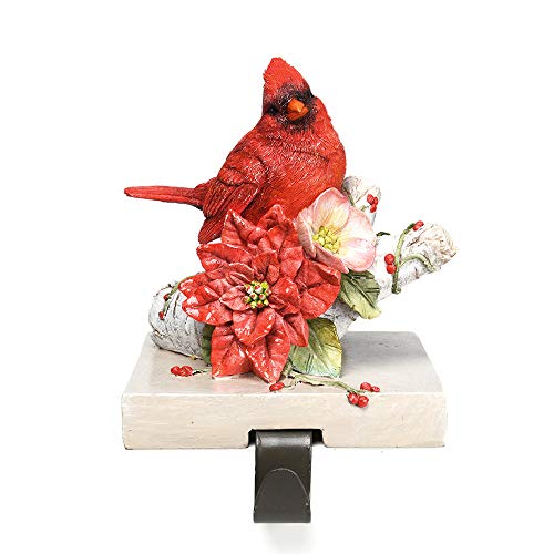 Comfy Hour Winter Holiday Home Collection Polyresin Cardinal On Gift Stocking Hanger with Metal Hook
