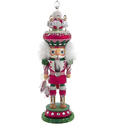 Kurt Adler Hollywood Nutcrackers Hollywood Pink and Green Ballet Soldier Nutcracker, 18-Inch, Multicolored