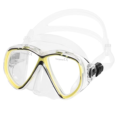 IST M75 Martinique Dual-Window Diving Snorkeling Mask (Light Yellow)