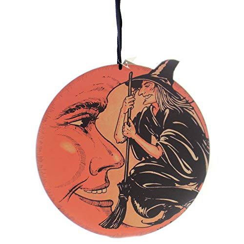 Primitives By Kathy Halloween Witch Moon Wall Decor, 16.0", Wood, Broom Spooky, Prints, 95400