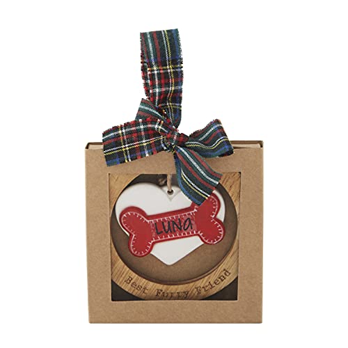 Mud Pie Personalizable Dog Christmas Ornament, Best Furry Friend, 3.5" Diameter
