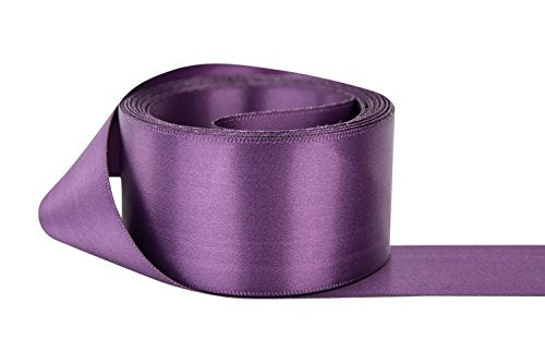 Ribbon Bazaar Double Faced Satin 1/4 inch Amethyst 50 Yards 100% Polyester Ribbon