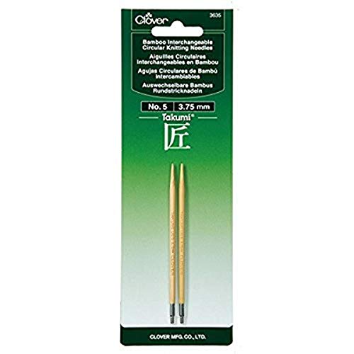 Clover 3635 Needlecraft Takumi No.5 Bamboo Interchangeable Circular Knitting Needles