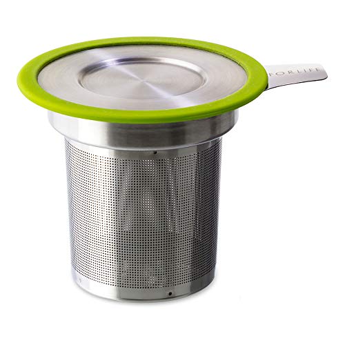 Forlife Brew-in-Mug Extra-fine Tea Infuser with Lid, Set of 6 (Lime)