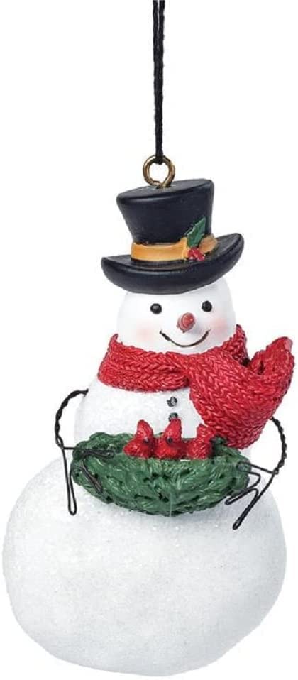 Blossom Bucket Snowman with Christmas Wreath Birds Nest Ornament